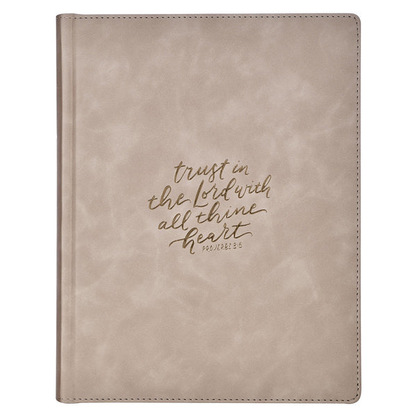 Trust Taupe Faux Leather Large Print King James Version Note-taking Bible - Proverbs 3:5 - KI Gifts Christian Supplies
