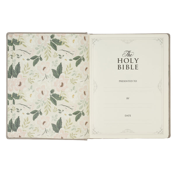 Trust Taupe Faux Leather Large Print King James Version Note-taking Bible - Proverbs 3:5