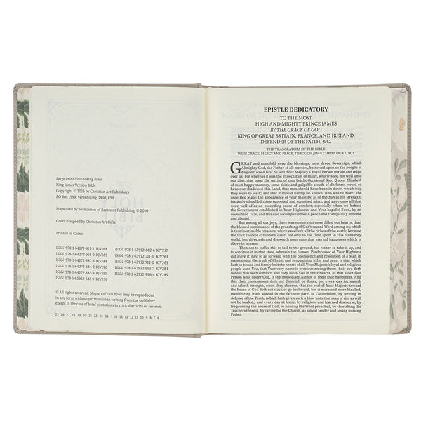 Trust Taupe Faux Leather Large Print King James Version Note-taking Bible - Proverbs 3:5