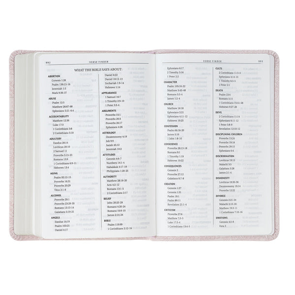Blush Rose Faux Leather Floral King James Version Pocket Bible