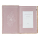 Pale Pink Floral Faux Leather King James Version Deluxe Gift Bible with Thumb Index