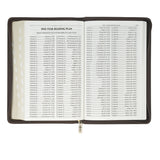 Crown of Thorns Two-tone Brown Faux Leather King James Version Deluxe Gift Bible with Thumb Index and Zipper Closure