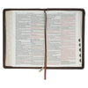 Crown of Thorns Two-tone Brown Faux Leather King James Version Deluxe Gift Bible with Thumb Index and Zipper Closure