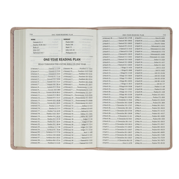 Dusty Pink Floral Faux Leather King James Version Gift Edition Bible