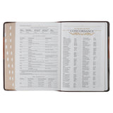 Burgundy and Toffee Faux Leather King James Study Bible with Thumb Index