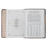 Burgundy and Toffee Faux Leather King James Study Bible with Thumb Index
