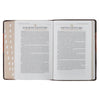 Burgundy and Toffee Faux Leather King James Study Bible with Thumb Index