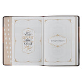 Burgundy and Toffee Faux Leather King James Study Bible with Thumb Index