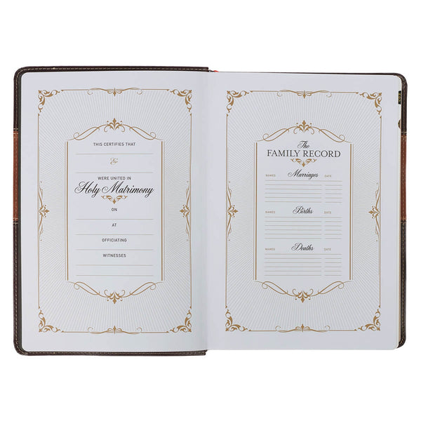 Burgundy and Toffee Faux Leather King James Study Bible with Thumb Index