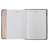 Burgundy and Toffee Faux Leather King James Study Bible with Thumb Index