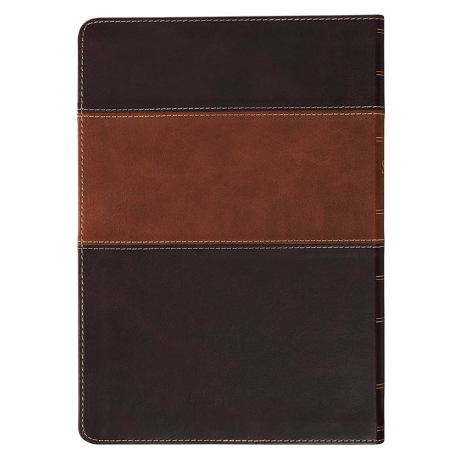 Burgundy and Toffee Faux Leather King James Study Bible with Thumb Index