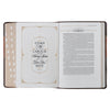 Burgundy and Toffee Faux Leather King James Study Bible with Thumb Index