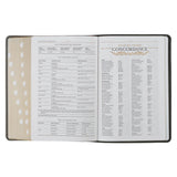 Black and Gray Faux Leather King James Study Bible with Thumb Index