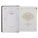 Black and Gray Faux Leather King James Study Bible with Thumb Index