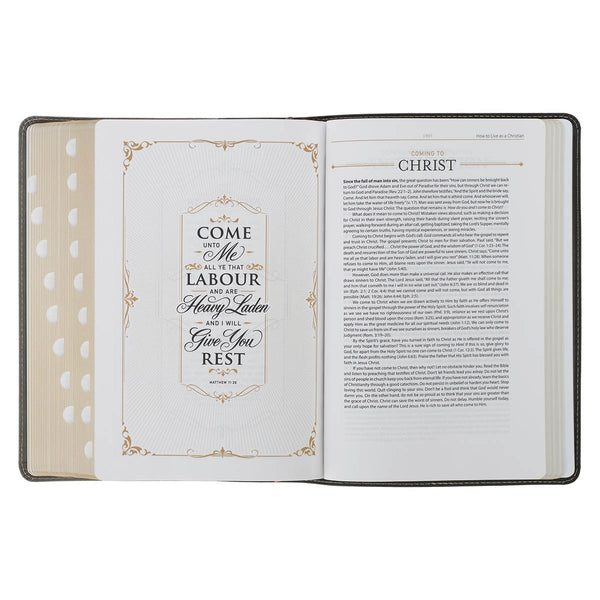 Black and Gray Faux Leather King James Study Bible with Thumb Index