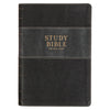 Black and Graphite Faux Leather Large Print King James Version Study Bible with Thumb Index