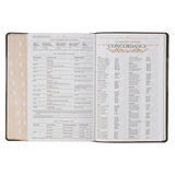 Black and Graphite Faux Leather Large Print King James Version Study Bible with Thumb Index