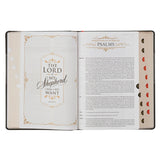 Black and Graphite Faux Leather Large Print King James Version Study Bible with Thumb Index