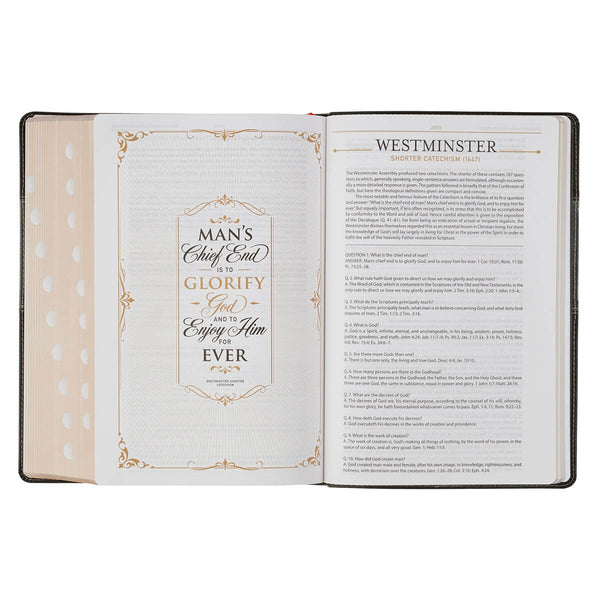 Black and Graphite Faux Leather Large Print King James Version Study Bible with Thumb Index