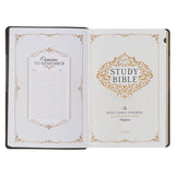 Black and Graphite Faux Leather Large Print King James Version Study Bible with Thumb Index