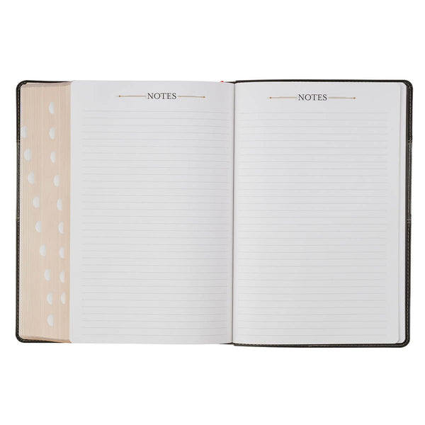 Black and Graphite Faux Leather Large Print King James Version Study Bible with Thumb Index