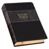 Black and Graphite Faux Leather Large Print King James Version Study Bible with Thumb Index - KI Gifts Christian Supplies