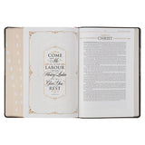 Black and Graphite Faux Leather Large Print King James Version Study Bible with Thumb Index