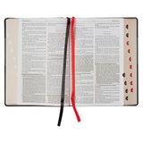 Black and Graphite Faux Leather Large Print King James Version Study Bible with Thumb Index