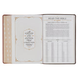 Dark Brown and Honey Brown Faux Leather Large Print King James Version Study Bible with Thumb Index