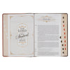 Dark Brown and Honey Brown Faux Leather Large Print King James Version Study Bible with Thumb Index