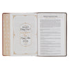 Dark Brown and Honey Brown Faux Leather Large Print King James Version Study Bible with Thumb Index