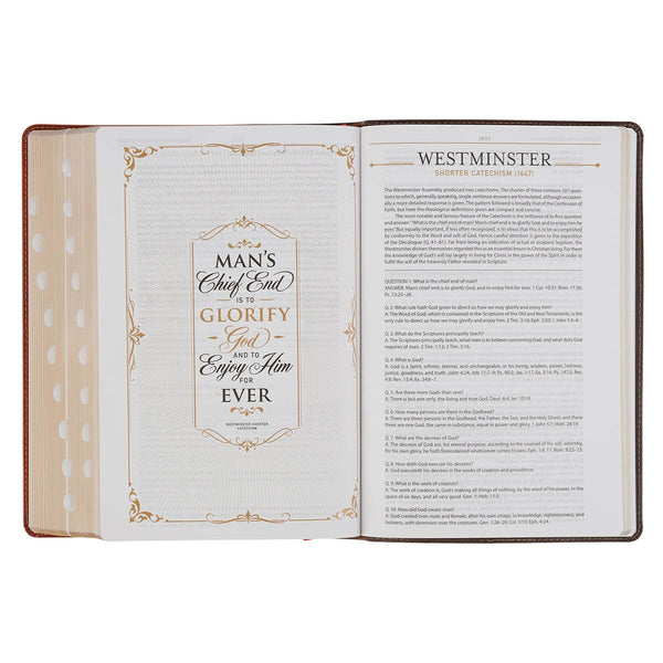 Dark Brown and Honey Brown Faux Leather Large Print King James Version Study Bible with Thumb Index