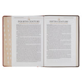 Dark Brown and Honey Brown Faux Leather Large Print King James Version Study Bible with Thumb Index