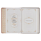 Dark Brown and Honey Brown Faux Leather Large Print King James Version Study Bible with Thumb Index