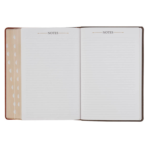Dark Brown and Honey Brown Faux Leather Large Print King James Version Study Bible with Thumb Index