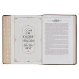 Dark Brown and Honey Brown Faux Leather Large Print King James Version Study Bible with Thumb Index