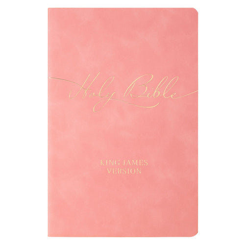 Marbled Coral Pink Faux Leather King James Version Gift Bible