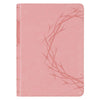 Crown of Thorns Pink faux Leather Large Print Compact King James Bible - KI Gifts Christian Supplies