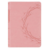 Crown of Thorns Pink faux Leather Large Print Compact King James Bible - KI Gifts Christian Supplies