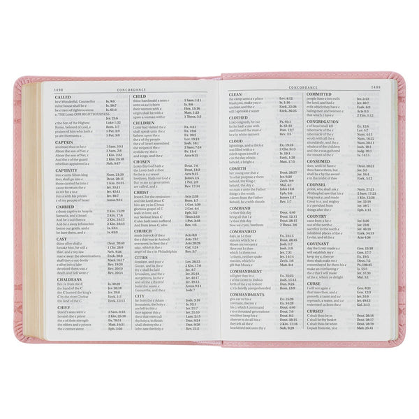 Crown of Thorns Pink faux Leather Large Print Compact King James Bible