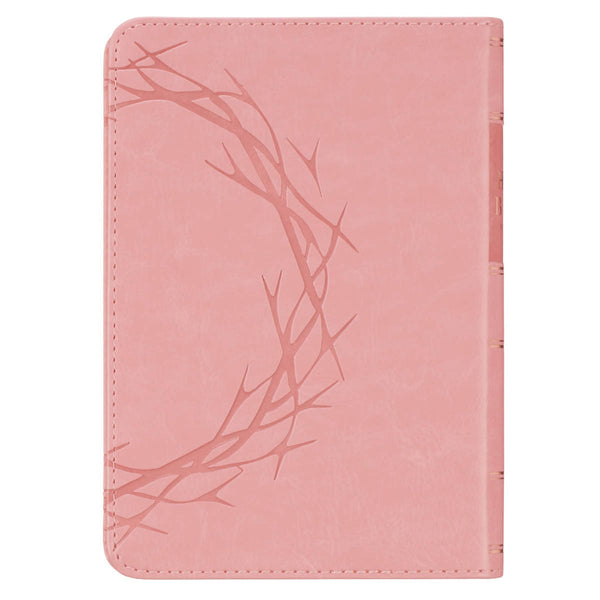 Crown of Thorns Pink faux Leather Large Print Compact King James Bible