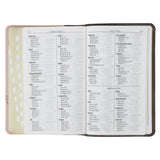 Espresso and Pink Faux Leather Standard-size King James Version Bible with Thumb Index