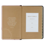 Espresso and Pink Faux Leather Standard-size King James Version Bible with Thumb Index