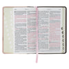 Espresso and Pink Faux Leather Standard-size King James Version Bible with Thumb Index