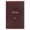 Chestnut Brown Full-grain Leather Giant Print Standard-size King James Version Bible with Thumb Index
