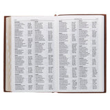 Chestnut Brown Full-grain Leather Giant Print Standard-size King James Version Bible with Thumb Index