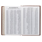 Chestnut Brown Full-grain Leather Giant Print Standard-size King James Version Bible with Thumb Index