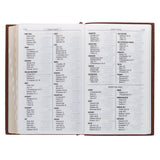 Chestnut Brown Full-grain Leather Giant Print Standard-size King James Version Bible with Thumb Index