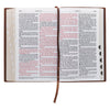 Chestnut Brown Full-grain Leather Giant Print Standard-size King James Version Bible with Thumb Index