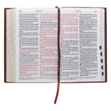 Chestnut Brown Full-grain Leather Giant Print Standard-size King James Version Bible with Thumb Index